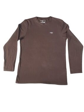 Men's Long Sleeve Crew Neck Shirt - Brown